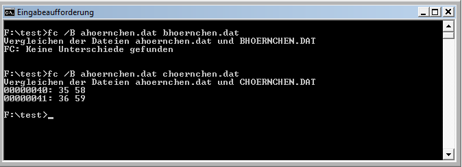 Abb.: Testanwendung FC im Windows-Konsolenfenster