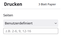 Abb. Dialog: Druckseitenauswahl