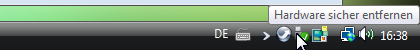 Abb. Windows Taskbar mit USB-Symbol